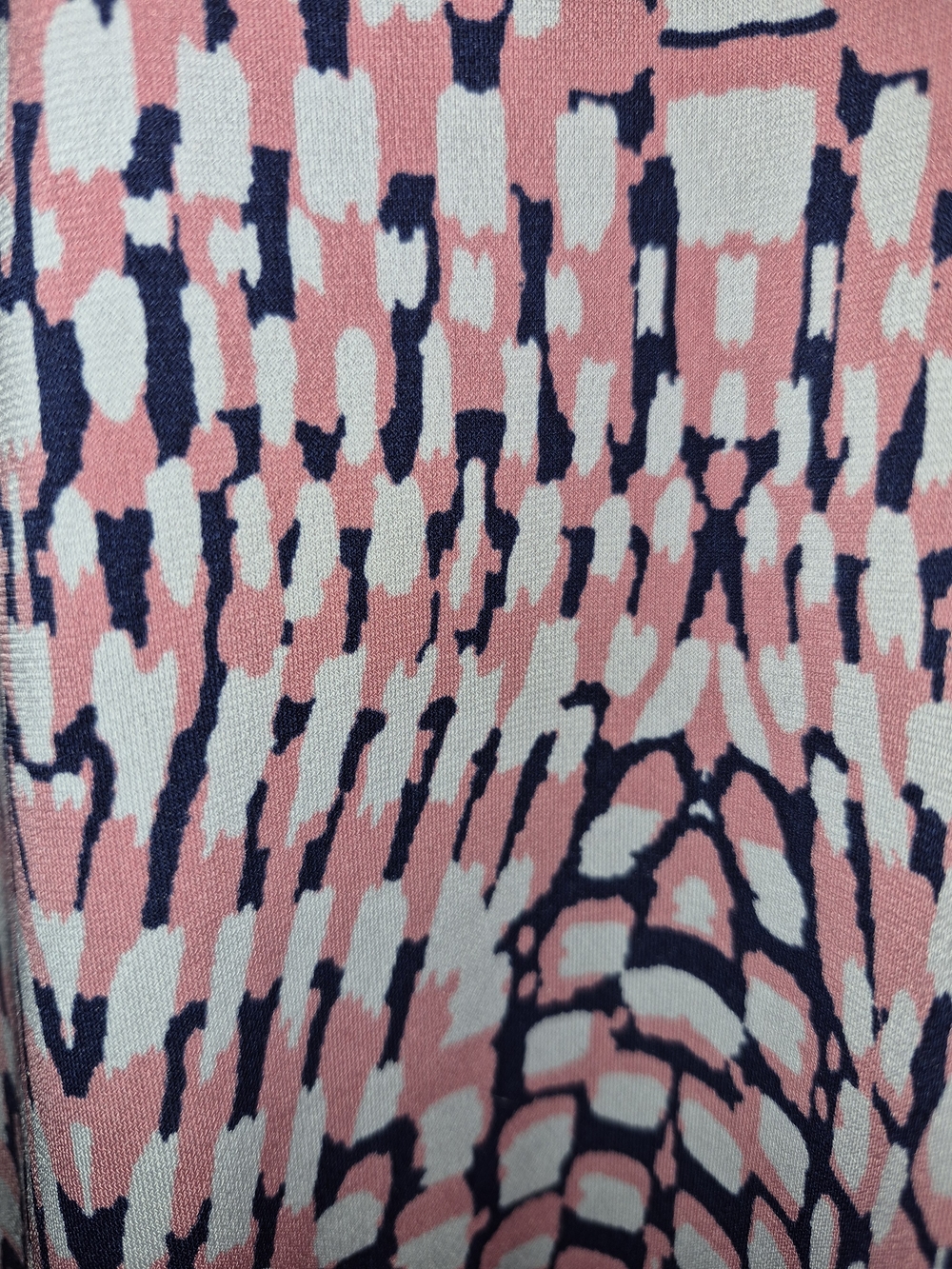 JM Collection Pink Navy White Abstract Print Tunic